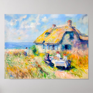 Cottage by the Sea Impressionist Artwork Poster