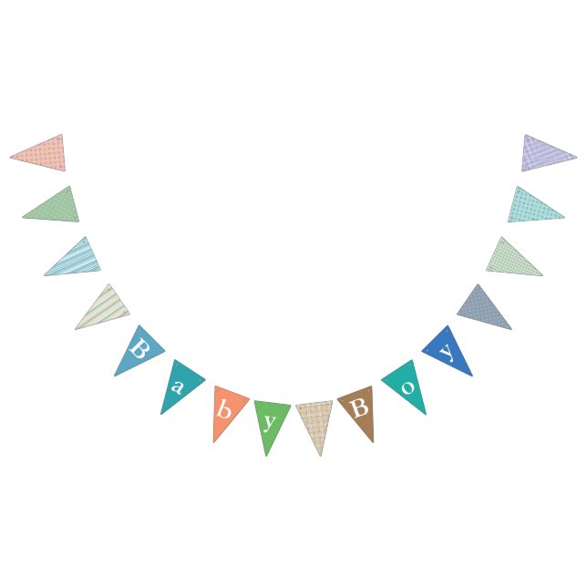 Cottage Chic Boy Baby Shower Bunting Bunting Flags (All)