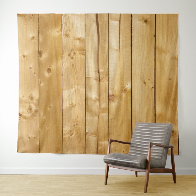 Cottage Chic Faux Wood Panels Tapestry (In Situ (Horizontal))