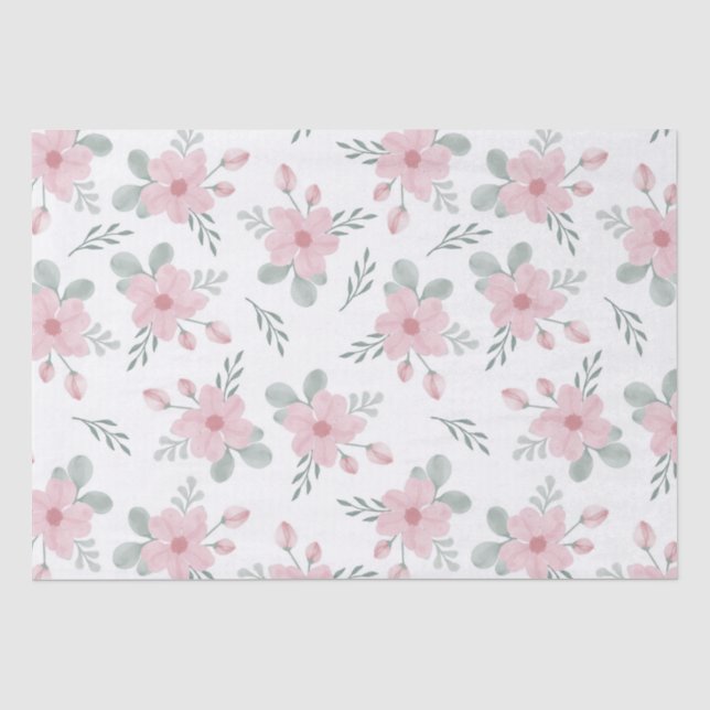 Cottage Chic Flower Pattern Tissue Paper (Front)