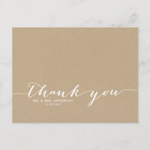 Cottage Chic Handwritten Script Thank You Postcard