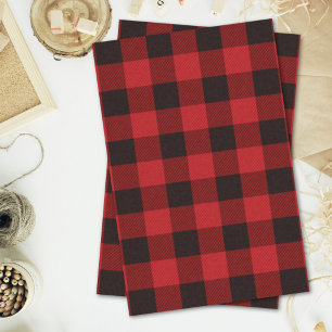 cottage Christmas Red buffalo lumberjack plaid Tissue Paper