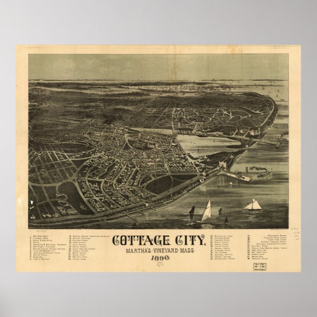 Cottage City (Oak Bluffs) Massachusetts (1890) Poster (Front)