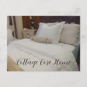 COTTAGE CORE HOME Warm Cozy Bed Home Decor Postcard