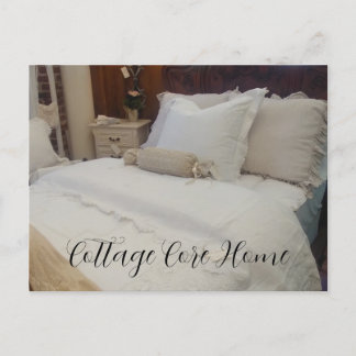 COTTAGE CORE HOME Warm Cozy Bed Home Decor Postcard