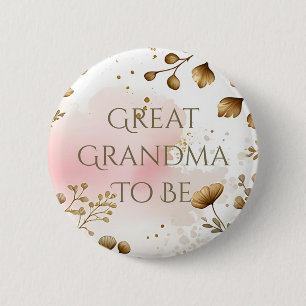 Cottage Core Mushrooms and Flowers   Great Grandma 2 Inch Round Button