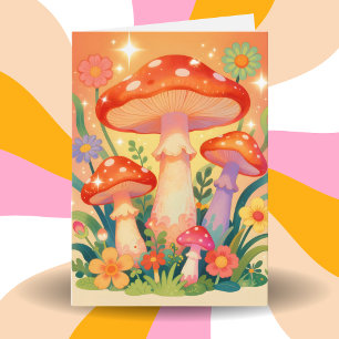 Cottage Core Mushrooms   Thinking of You Card
