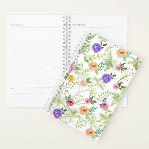 Cottage Core Shabby Chic Pink Purple Floral Planner