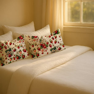 Cottage Core Strawberry Floral Pillowcase