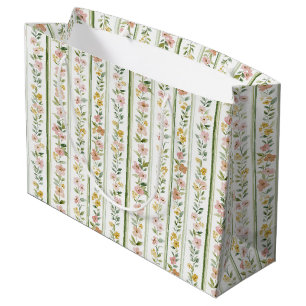 cottage core sweet flowers it's a girl baby shower large gift bag