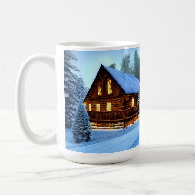 Cottage Country Northern Pine Cabin Coffee Mug (Left)