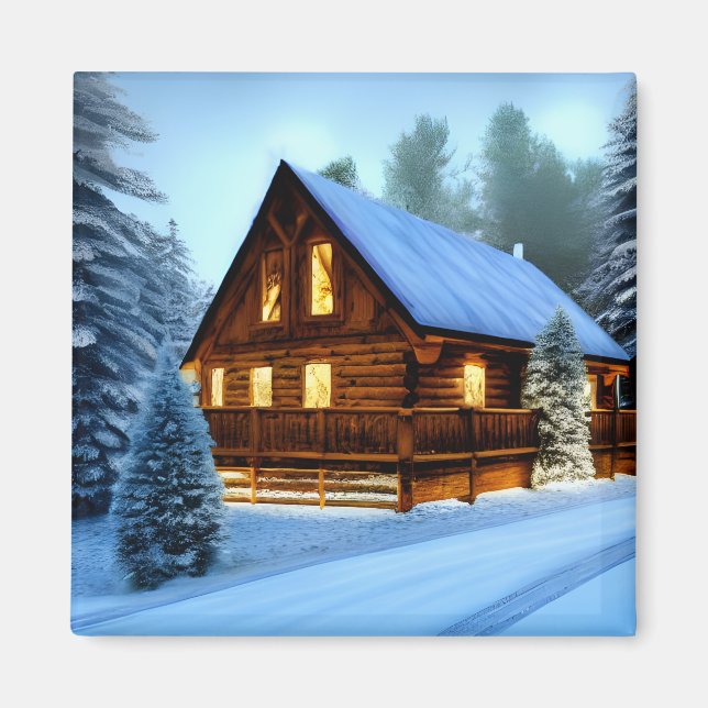 Cottage Country Northern Pine Cabin Magnet (Front)