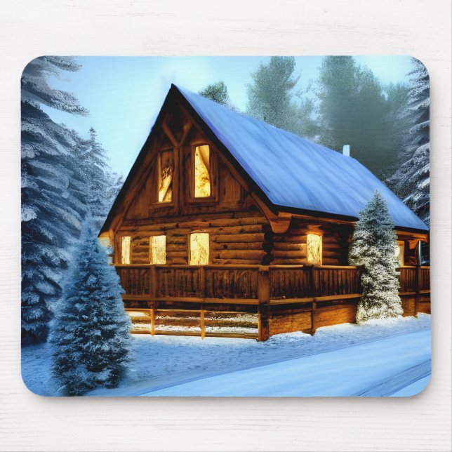 Cottage Country Northern Pine Cabin Mouse Pad (Front)