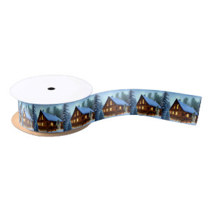 Cottage Country Northern Pine Cabin Satin Ribbon