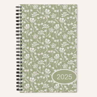 Cottage Floral Sage Green Notebook