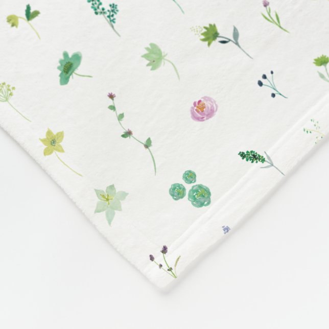 Cottage Floral Specimens Cozy Blanket (Corner)