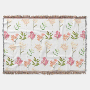 Cottage flowers traditional cosy pattern throw blanket