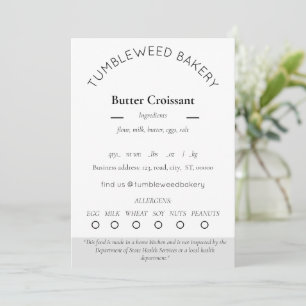 Cottage Food Label Template