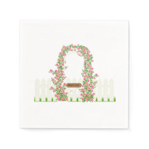 Cottage Garden Floral Arch & White Fence Custom 