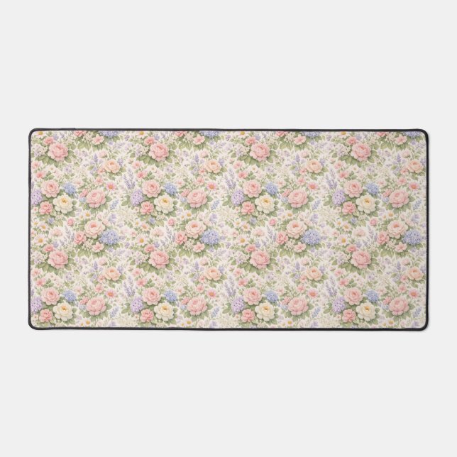 Cottage Garden Floral Pattern Desk Mat (Front)