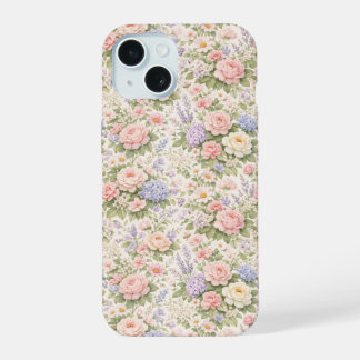 Cottage Garden Floral Pattern iPhone 15 Case