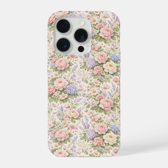 Cottage Garden Floral Pattern iPhone Case (Back)