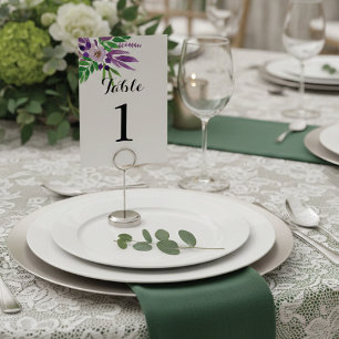 Cottage Garden Floral Wedding Table Number