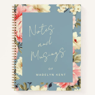Cottage Garden Flowers Personalized Journalling Notebook