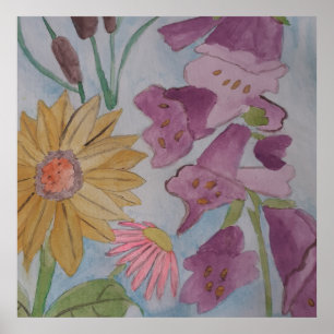 Cottage Garden Flowers Poster