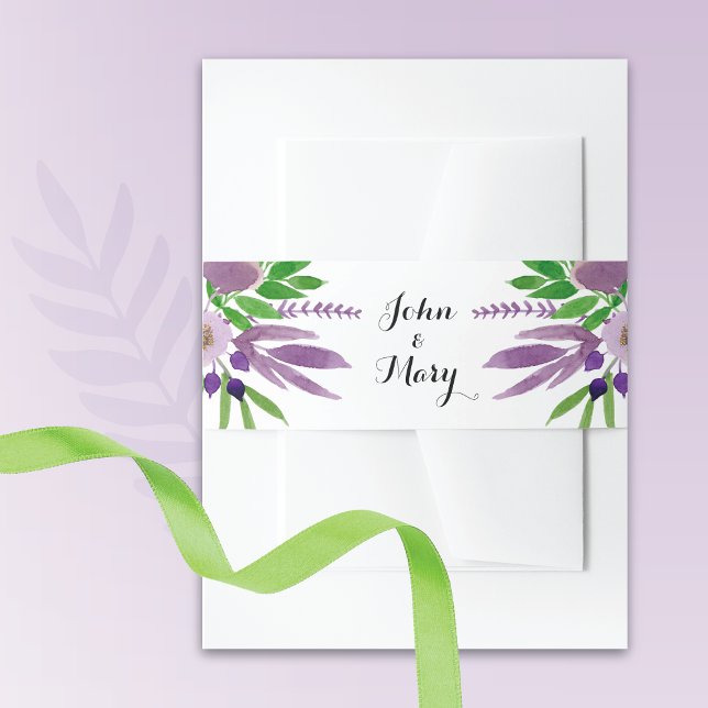 Cottage Garden Greenery Wedding Invitation Belly Band (Creator Uploaded)
