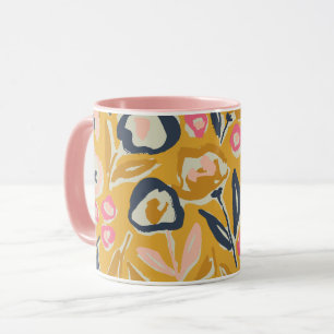 Cottage Garden Hand-Drawn Bold Inky Floral Pattern Mug