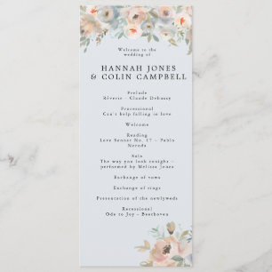 Cottage Garden Pastel Blue Peach Coral Program