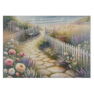 Cottage Garden Path to the Sea Cutting Board