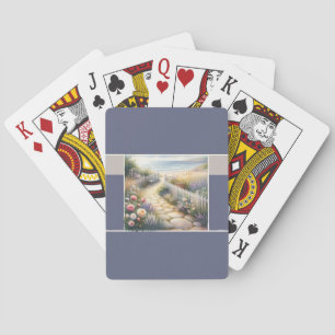 Cottage Garden Path to the Sea Playing Cards