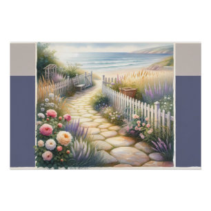 Cottage Garden Path to the Sea Poster