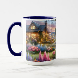 Cottage Garden Stream at Sunset Mug