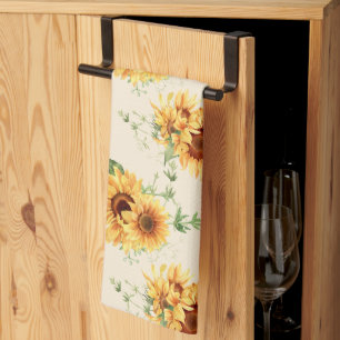 Cottage Garden Sunflowers Kitchen Towel