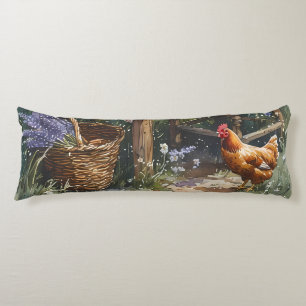 Cottage Garden Tea Morning Watercolor Body Pillow