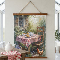 Cottage Garden Tea Morning Watercolor