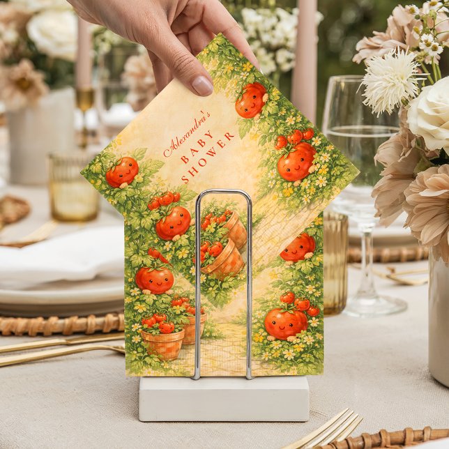 Cottage Garden Tomato Baby Shower Napkin (Creator Uploaded)