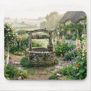 Cottage Garden Well Mouse Pad
