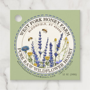 Cottage Garden Wild Meadow Honey with honeybees Favour Tags