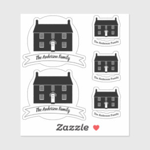 Cottage Graphic with Custom House / Family Name