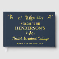 Cottage House Vacation Rental Floral Custom Gold