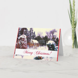 Cottage in the Woods Christmas Greeting Card