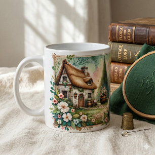 Cottage Leprechaun Patchwork Quilt Scene Coffee Mug