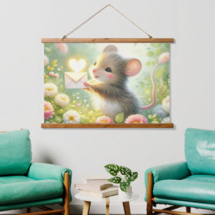 Cottage Mouse Love Letter Meadow Hanging Tapestry
