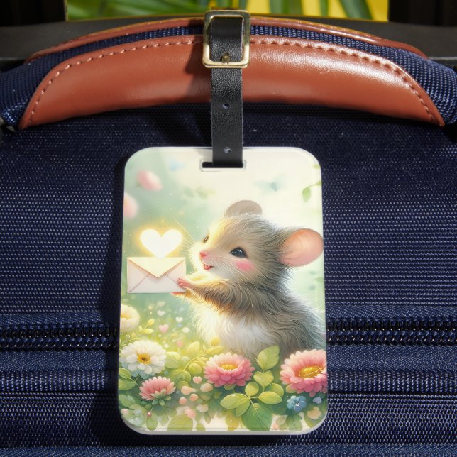 Cottage Mouse Love Letter Meadow Luggage Tag (Front Insitu 2)