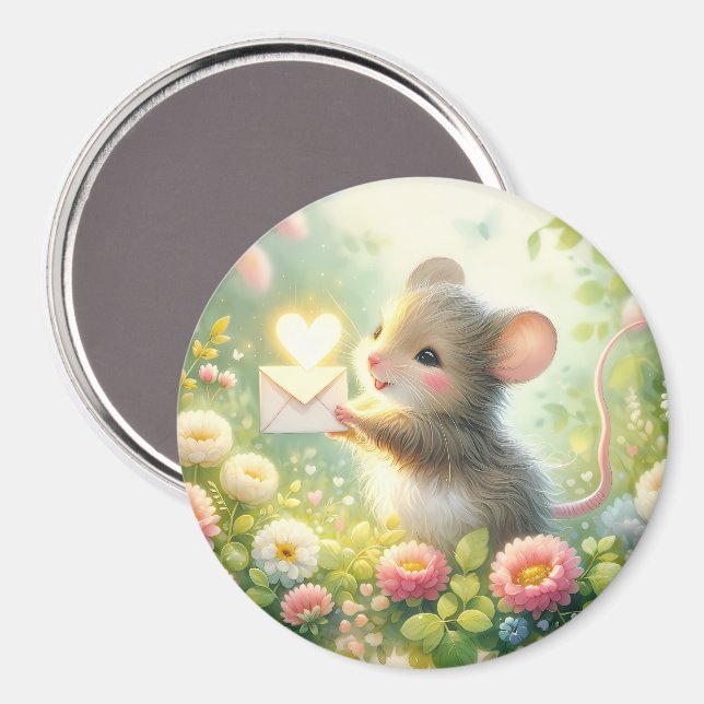Cottage Mouse Love Letter Meadow Magnet (Front/Back)