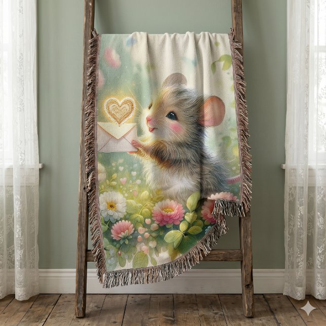 Cottage Mouse Love Letter Meadow Throw Blanket (Cottage Mouse Love Letter Meadow Throw Blanket)